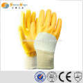 Guantes industriales de punto amarillo de la muñeca de la muñeca